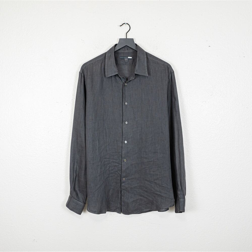 John Varvatos Collection Linen Button up Shirt in… - image 1